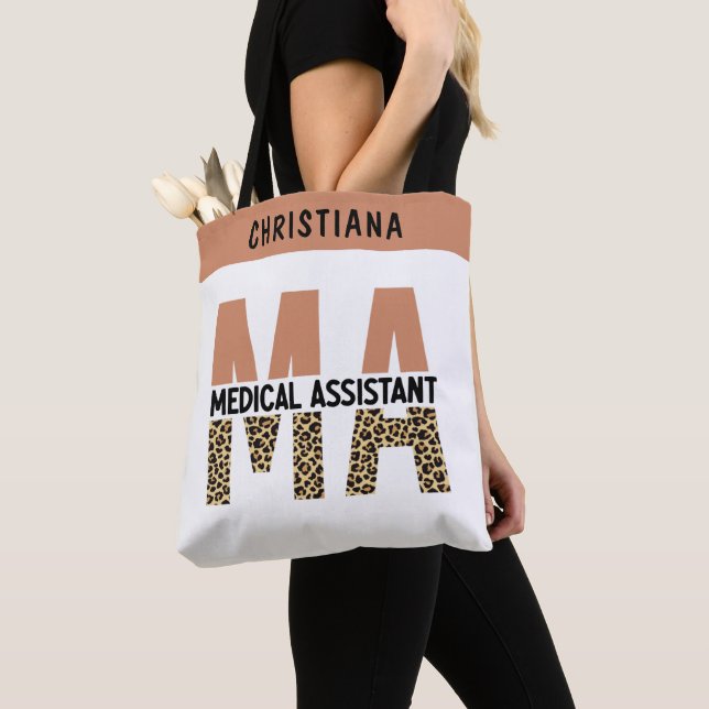 Tote Bag Assistant Médicale MA personnalisé Empreinte de lé (De près)
