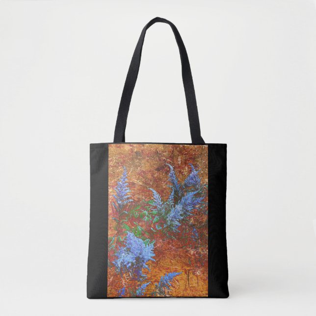 Tote Bag Astilbe Dusty Blue sur panneau (Devant)