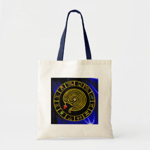 Tote Bag ASTRAL LABYRINTH GOLD ZODIAC CHART Astrologie