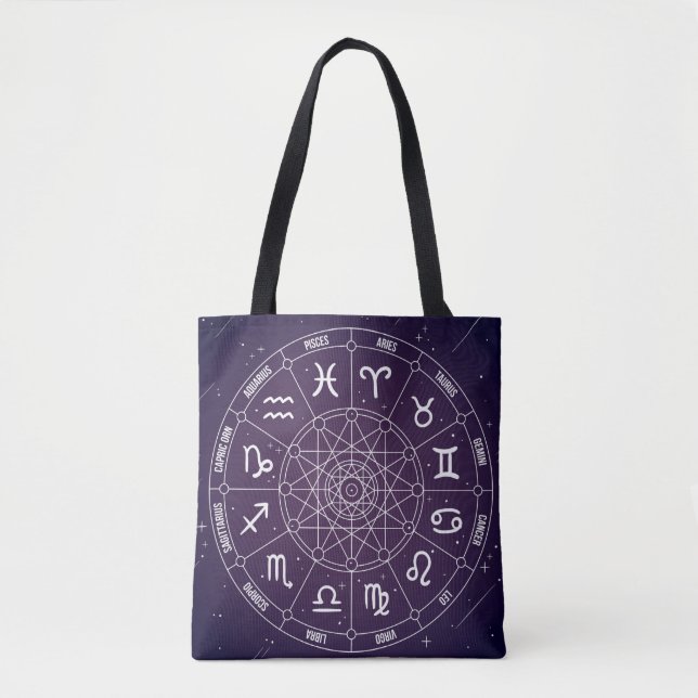 Tote Bag Astrologie moderne Roue cadeau zodiaque (Devant)
