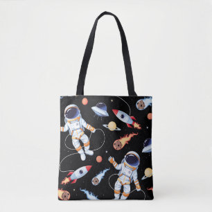 Tote Bag Astronaut Rocket : Espace Vintage Motif sans joint