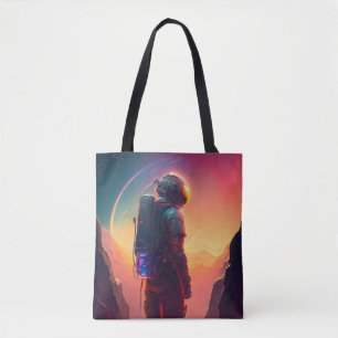 Tote Bag Astronaut World Discovery Peinture Univers Humain