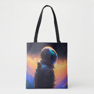 Tote Bag Astronaut World Discovery Peinture Univers Humain