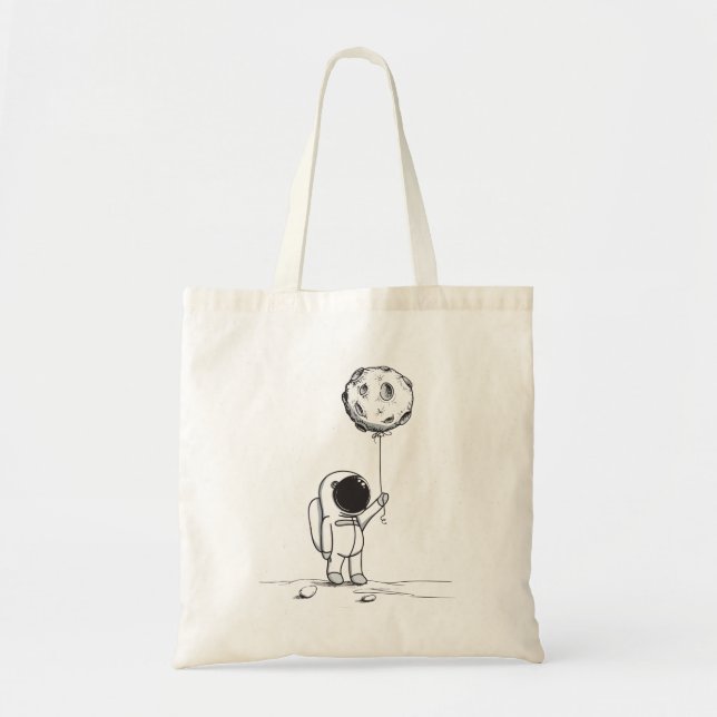 Tote Bag Astronaute dans l'espace avec ballon lunaire cosmo (Devant)