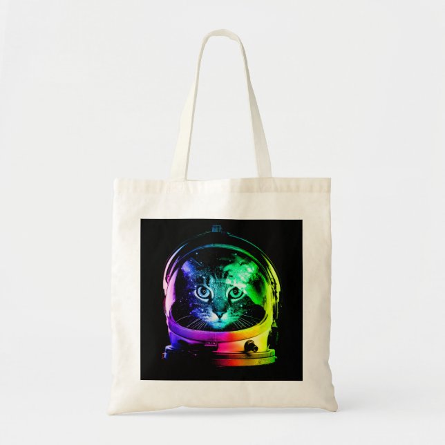 Tote Bag astronaute de chat coloré (Devant)