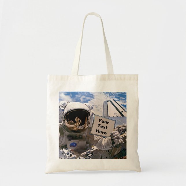 Tote Bag Astronaute de la NASA tenant un panneau - Ajouter  (Devant)