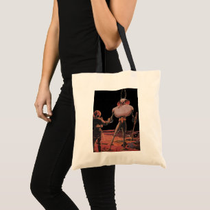 Tote Bag Astronaute de la science-fiction vintage serrant l