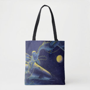 Tote Bag Astronautes de la science-fiction vintage dans l'e