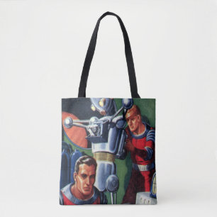 Tote Bag Astronautes de la science-fiction vintage réparant