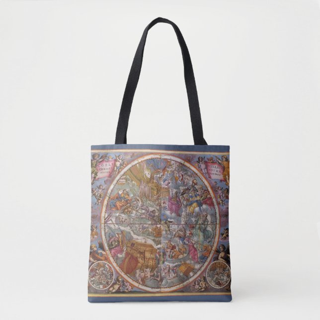 Tote Bag Astronomie Ancienne, Carte des Constellations Chré (Devant)