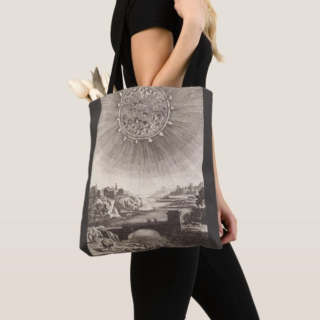 Tote Bag Astronomie Antique Ciel avec Soleil par Allain Mal (De près)