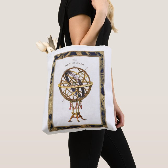 Tote Bag Astronomie vintage, sphère artificielle ou militai (De près)