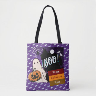Tote Bag astuce ou traitement, nom persolescent halloween r