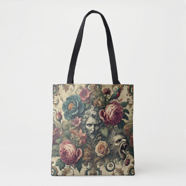 Tote Bag Atelier Arcane - Signature Gothique Floral Tout-En (Devant)