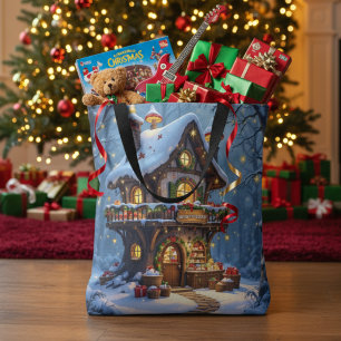 Tote Bag Atelier de Père Noël Whimsical Noël