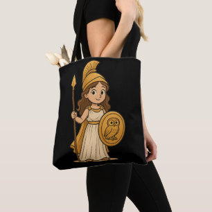 Tote Bag Athéna de dessin animé mignon – Mythologie de la d
