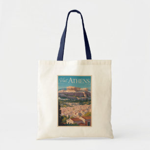 Tote Bag Athènes Grèce Parthénon Voyage Art Vintage
