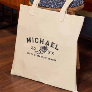 Tote Bag Athlète de fin d'études personnalisé avec lettre u