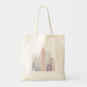 TOTE BAG ATLANTA SKYLINE POSTER PASTEL