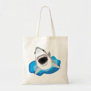 Tote Bag Attaque de requin - le grand requin blanc saute