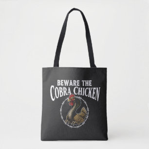 Tote Bag Attention au poulet cobra drôle mème désobligeant