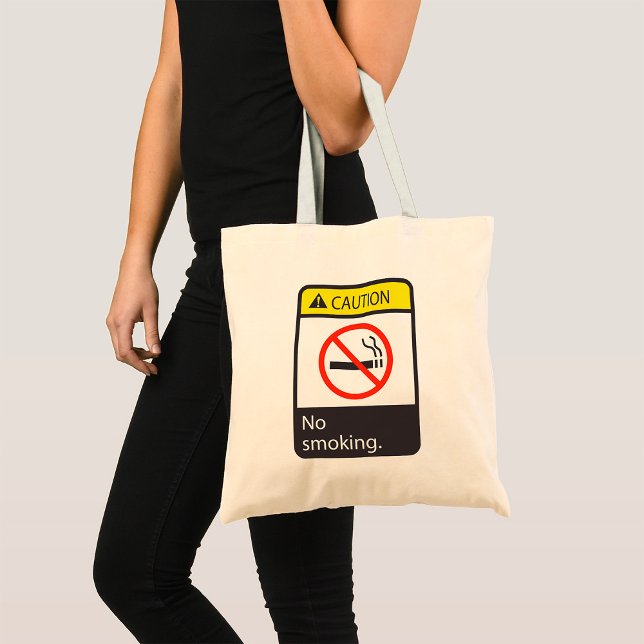 Tote Bag Attention : Signal anti-tabac (Créateur téléchargé)