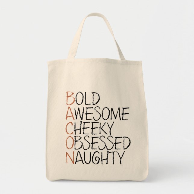 Tote Bag Attitude de Bacon (Devant)