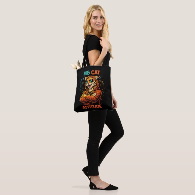 Tote Bag Attitude de gros chat (Sur le modèle)