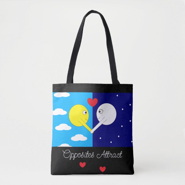 Tote Bag Attrait opposé : Soleil et Lune en Amour II (Devant)