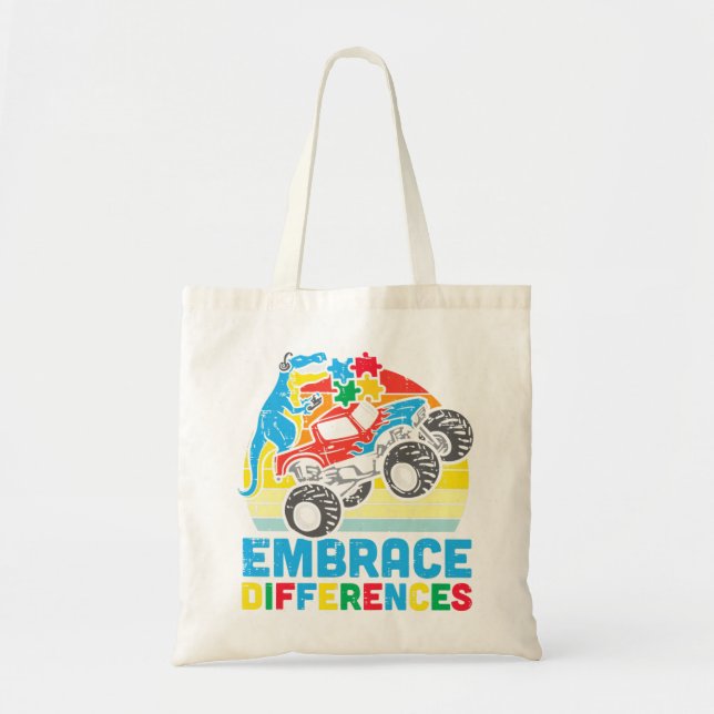 Tote Bag Attrapez ce joli Trex Monster Truck Embrasser Diff (Devant)