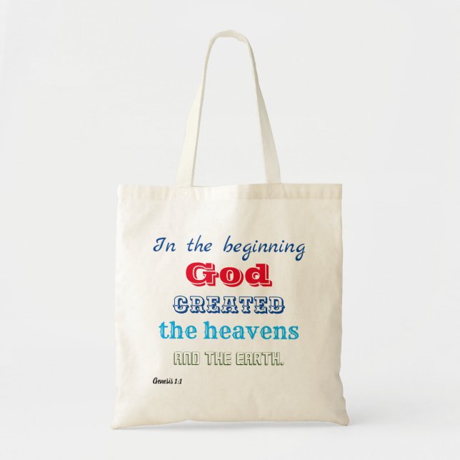 Tote Bag Au commencement, Dieu créa (Devant)