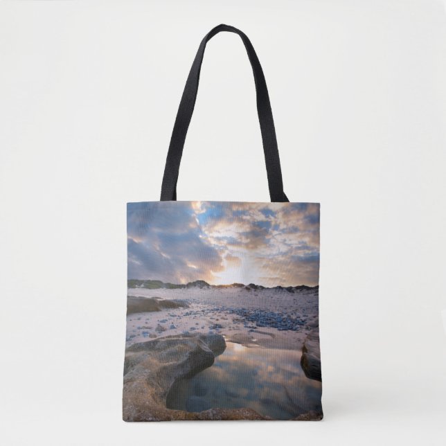 Tote Bag Au coucher du soleil dans un magma (Devant)