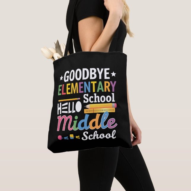 Tote Bag Au revoir école primaire Bonjour collège (De près)