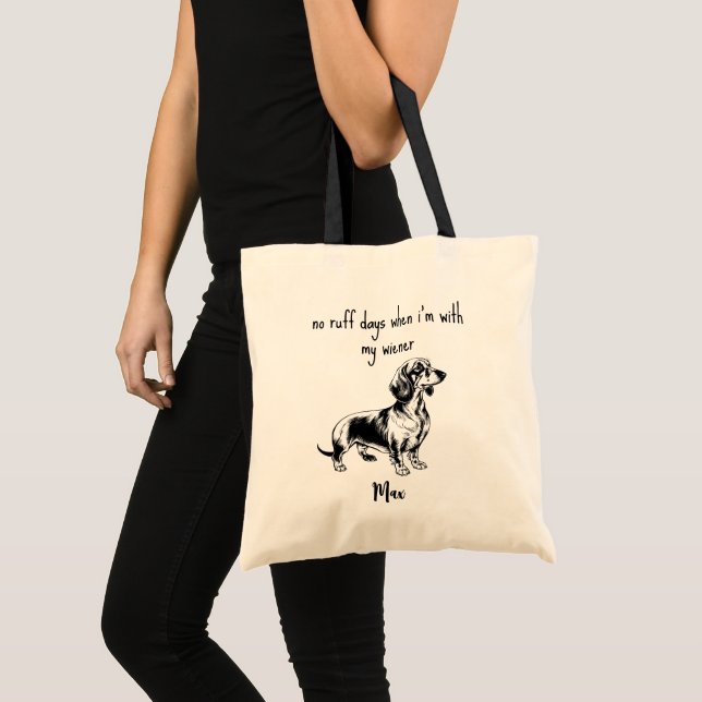 Tote Bag Aucun Ruff Days Dachshund chien (Devant (produit))