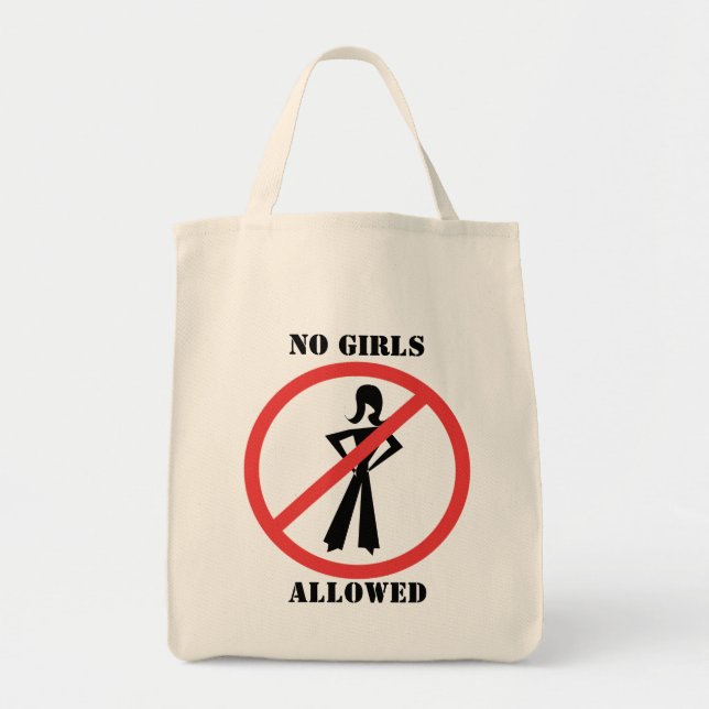 Tote Bag Aucune fille autorisée (Devant)