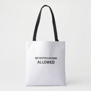 Tote Bag Aucune notification autorisée Minimaliste Toile