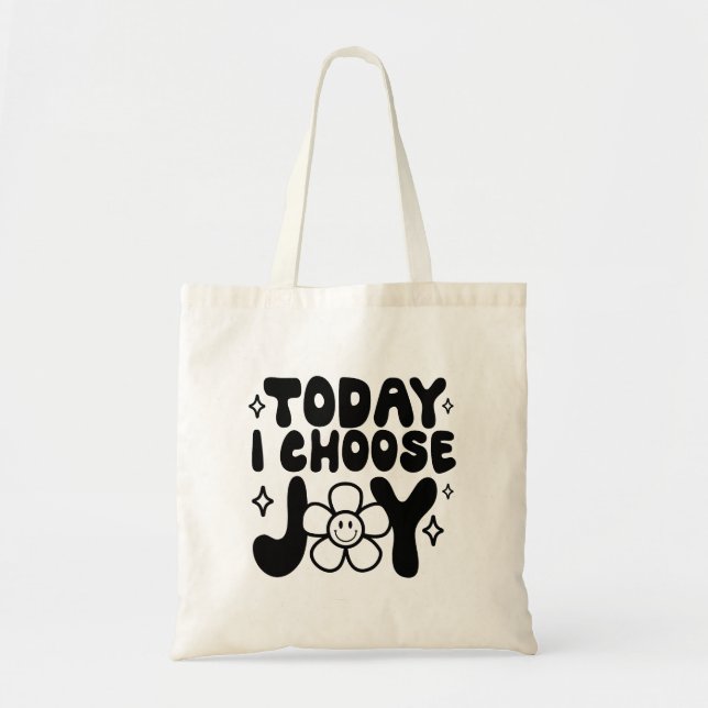 Tote Bag Aujourd'hui je choisis Joy, Retro Super style Vint (Devant)