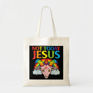Tote Bag Aujourd'hui. Pas Jésus Satan Chèvre. Arc en ciel s