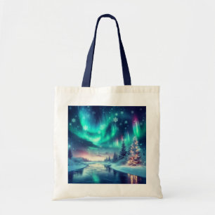Tote Bag aurora borealis/Noël/hiver