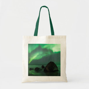 Tote Bag Aurore Boréale Plage Lofoten Norvège