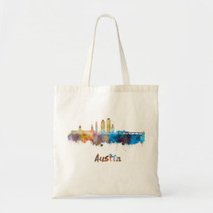 Tote Bag Austin skyline in watercolor