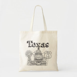 Tote Bag Austin Texas Art Vacances Texas Souvenir Design