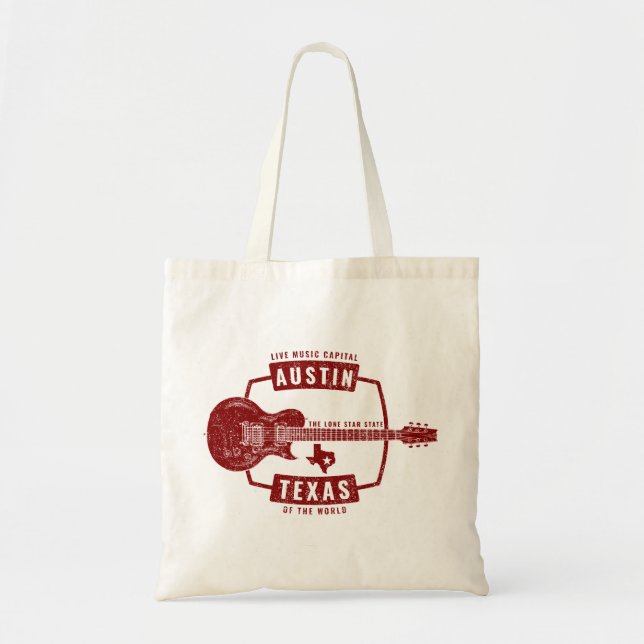 Tote Bag Austin Texas Live Music Guitare (Devant)
