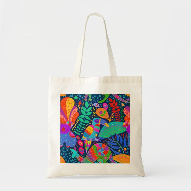 Tote Bag Australian Jungle Parrot Kangaroo Koala (Devant)
