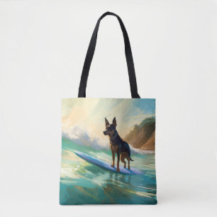 Tote Bag Australian Kelpie Beach Surf Paining