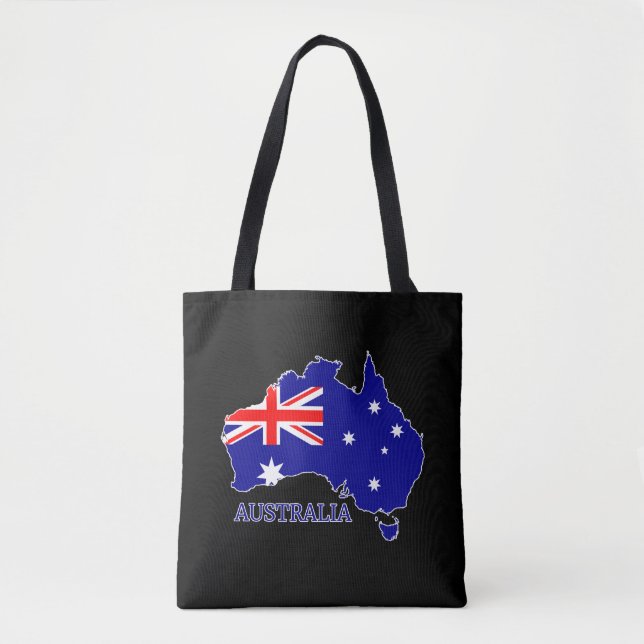 Tote Bag Australie Carte du drapeau Voyage (Devant)