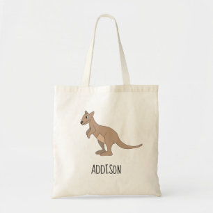 Tote Bag Australie Cute Kangaroo Doodle and Name Kids