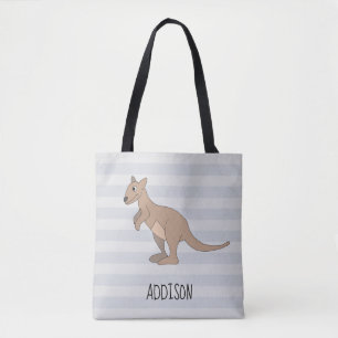 Tote Bag Australie Cute Kangaroo Doodle & Name Kids Diaper