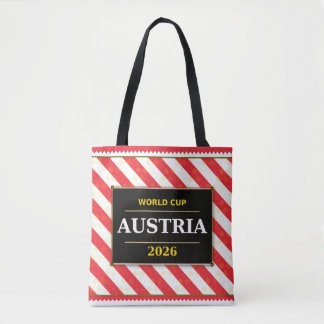 Tote Bag Austria Football Fan Flag Colors Stripe Pattern
