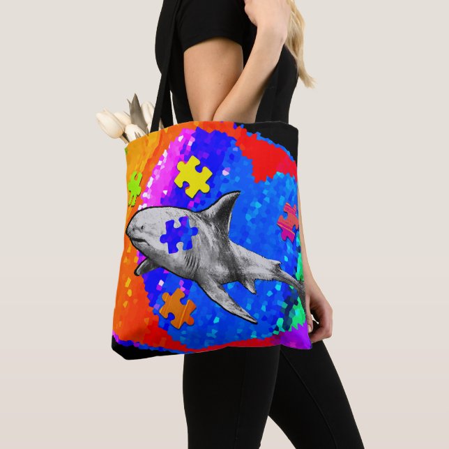 Tote Bag Autism Shark (De près)
